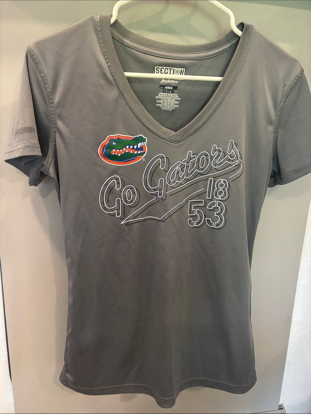 Section Women’s Gray V-Neck 'Go Gators' Tee